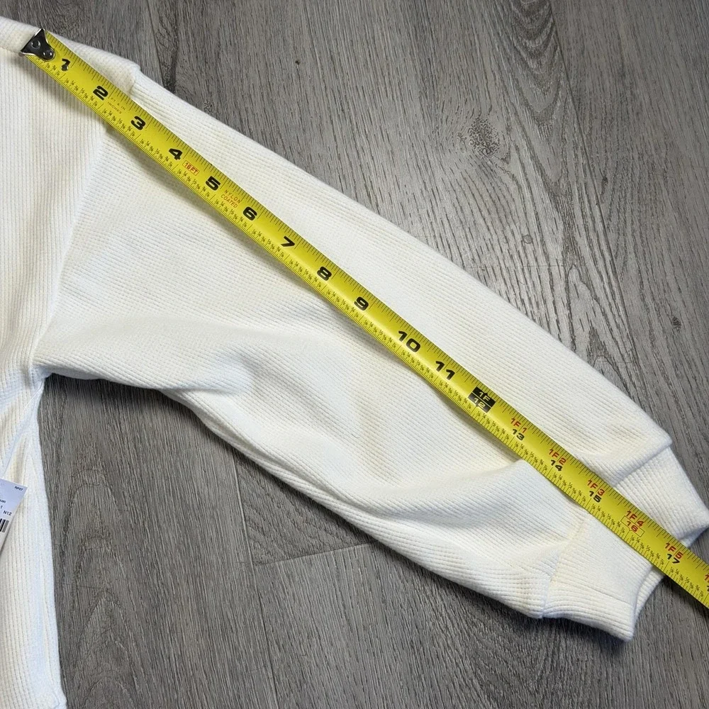 Old‎ Navy Thermal Shirt Kids XL 14-16 White Waffle Knit Henley Long Sleeve